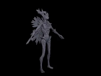 Alien F  Low-poly 3D model