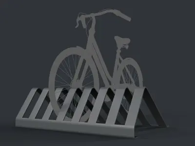 Bike Rack 13 PBR Game Ready Low-poly 3D model