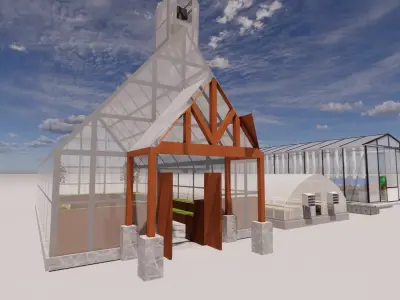 Agricultural Greenhouse Tent Frame -B11 3D model