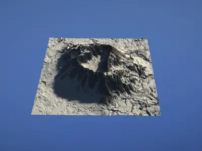 Landscape Environment Volcano Snow 34 Low-poly 3D model