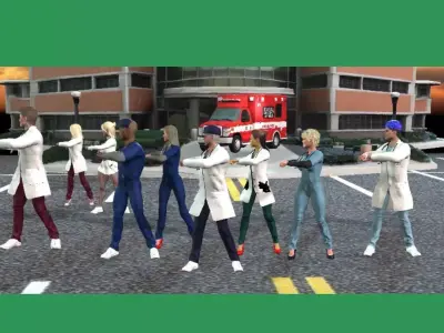 Premium Medical Team Pack  10 Characters  Unity   Unreal  VRchat Low-poly 3D model