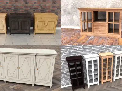 Cabinets Collection sideboard 3D Model Pack
