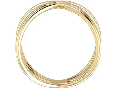 SWARING12 gold ring with three interlocking rings 3D print model