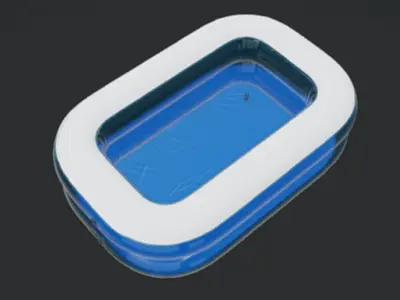 Inflatable Kiddie Pool Low-poly 3D model