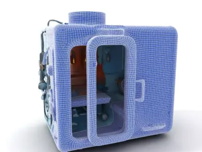 Industrial SciFi Control Room model pack Low-poly 3D model