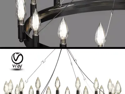Camino Round Chandelier 18 Restoration Hardware 3D model