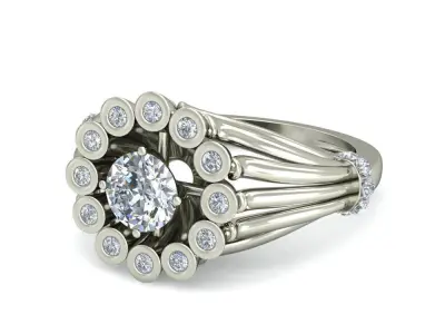 Women Wedding Engagement Ring 3D print model 5