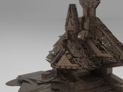 Ra Has Returned Sci-Fi City Tower ruin 1  3D model
