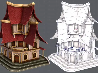 House Cartoon V08 Low-poly 3D model