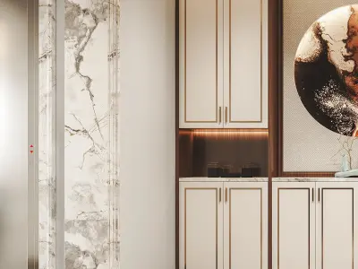 New style entrance Chinese hall 3D model