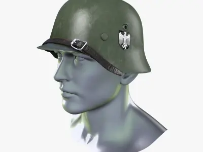 German WWII Luftwaffe Helmet Low-poly 3D model