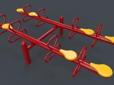 PBR Modular Outdoor See Saw Playground D Low-poly 3D model