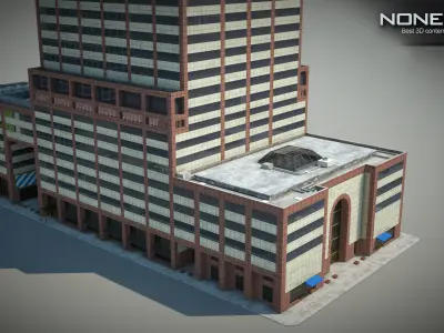 NYC Building AXA Equitable Center Low-poly 3D model