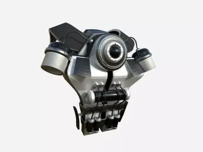 SciFi Backpack B08 Steel Bright - Fashion Character Design Low-poly 3D model