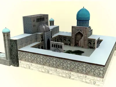 Tilla Kari Madrasa 3D model