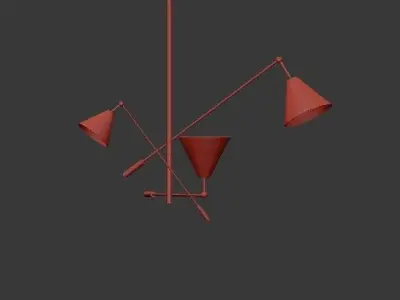Sinatra three light fixtures hanging from ceiling 3D model