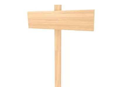 Wooden Signboard 3D model