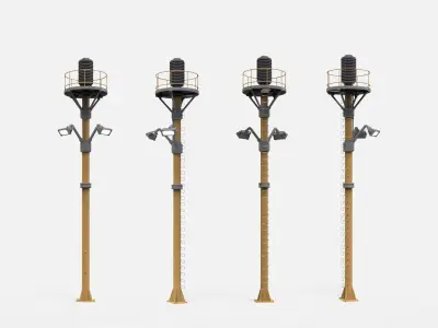 Sci fi street lighting 13 3D model