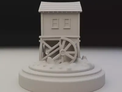 old broken mill 3D print model