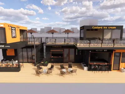 Container coffee shop-18 3D model