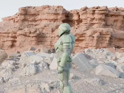 Low Res Sci Fi Solider - Mixamo and auto rigging friendly 3D model