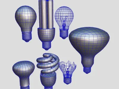 Light Bulb Pack Low-poly 3D model