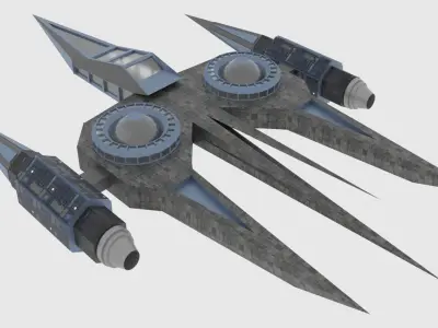 Zenit-A Spaceship  Low-poly 3D model