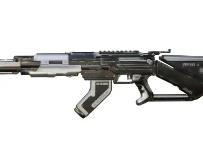 sci-fi AK47 Low-poly 3D model