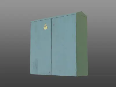 Green Color Electrical Street Junction Box Low-poly 3D model