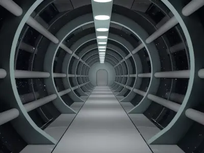 Sci Fi Tunnel Low-poly 3D model