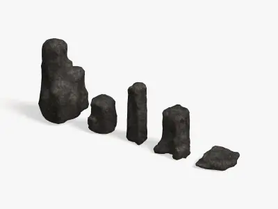 Base Rocks Combo Low-poly 3D model