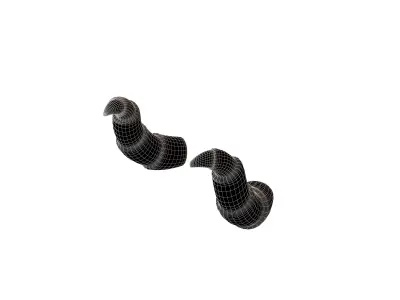 Demon Horn v2 003 Low-poly 3D model