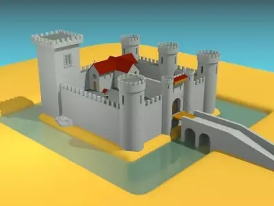 Medieval castle - Castillo medieval Low-poly 3D model