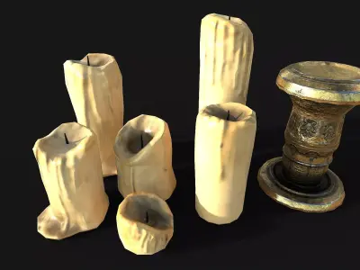 Free Candle Collection Free low-poly 3D model