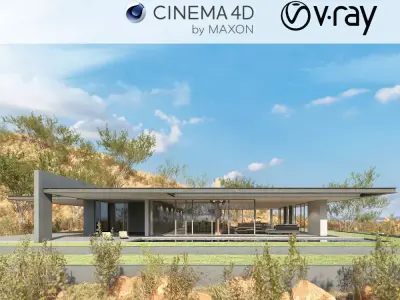 VRay - C4D scene files - House Jireh Exterior and Interior 3D model