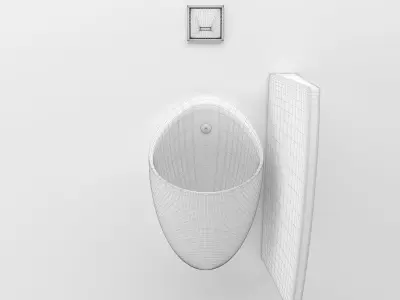 Urinal 3 modern urinals for bathroom 3D model