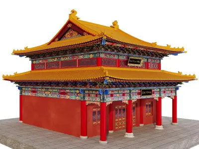 Imperial Palace Hall - Double-Eaved Historic Architecture 3D model