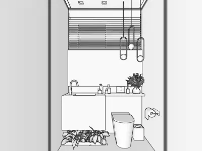 Modern Toilet 3D Model  3D model