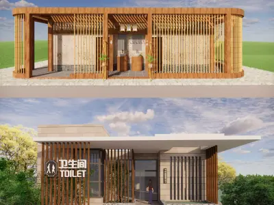 Public Restroom Building -B8 3D model