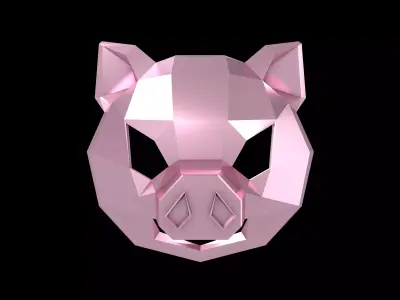 Lowpoly Pig Mask V1 003 Low-poly 3D model