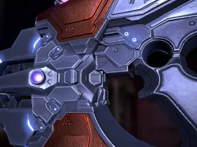 Needler weapon with spikes Low-poly 3D model