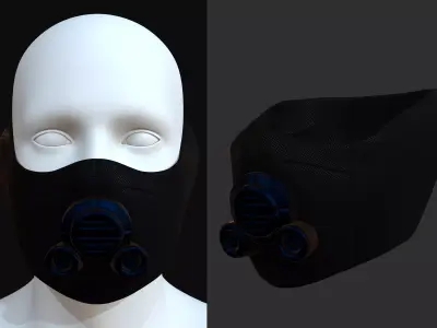 Gas mask helmet 3d model scifi Low-poly  Low-poly 3D model 459