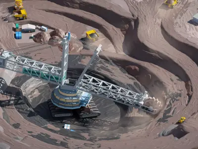 Mining Industry Low-poly 3D model