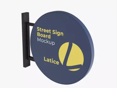 Signboard round shelf Low-poly 3D model