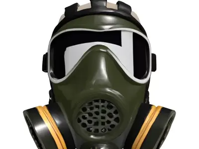 Realistic Military Gas Mask Respirator Low-poly 3D model