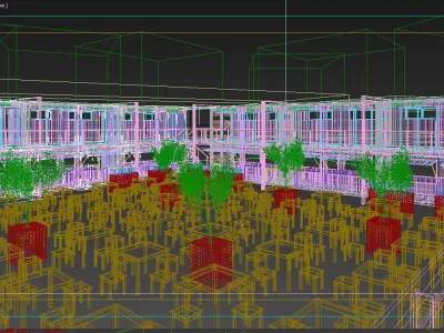 Container Food Court 3D model