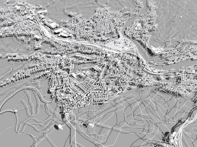 Cityscape Schaffhausen Switzerland 3D model