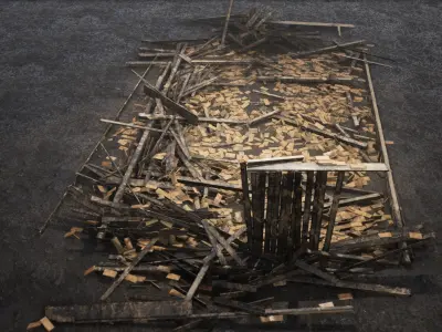 Wooden House Ruins  3D model