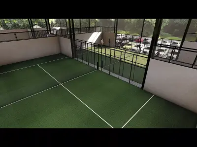 Padel Court Complex   Low-poly 3D model