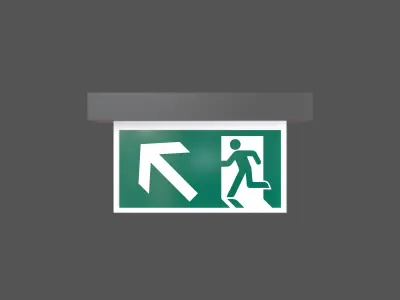 Exit Sign v1 005 Low-poly 3D model